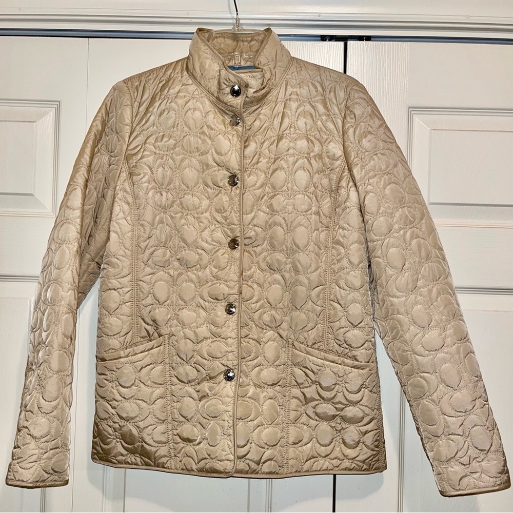 Coach Logo 1941 Women's Tan Quilted Puff Coat